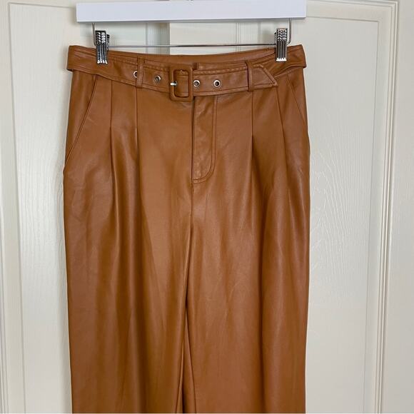 7 For All Mankind Faux Leather Pleated Trousers - Picture 2 of 10
